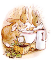 Flopsy Mopsy and Cottontail Eating the Berries they Picked Printable