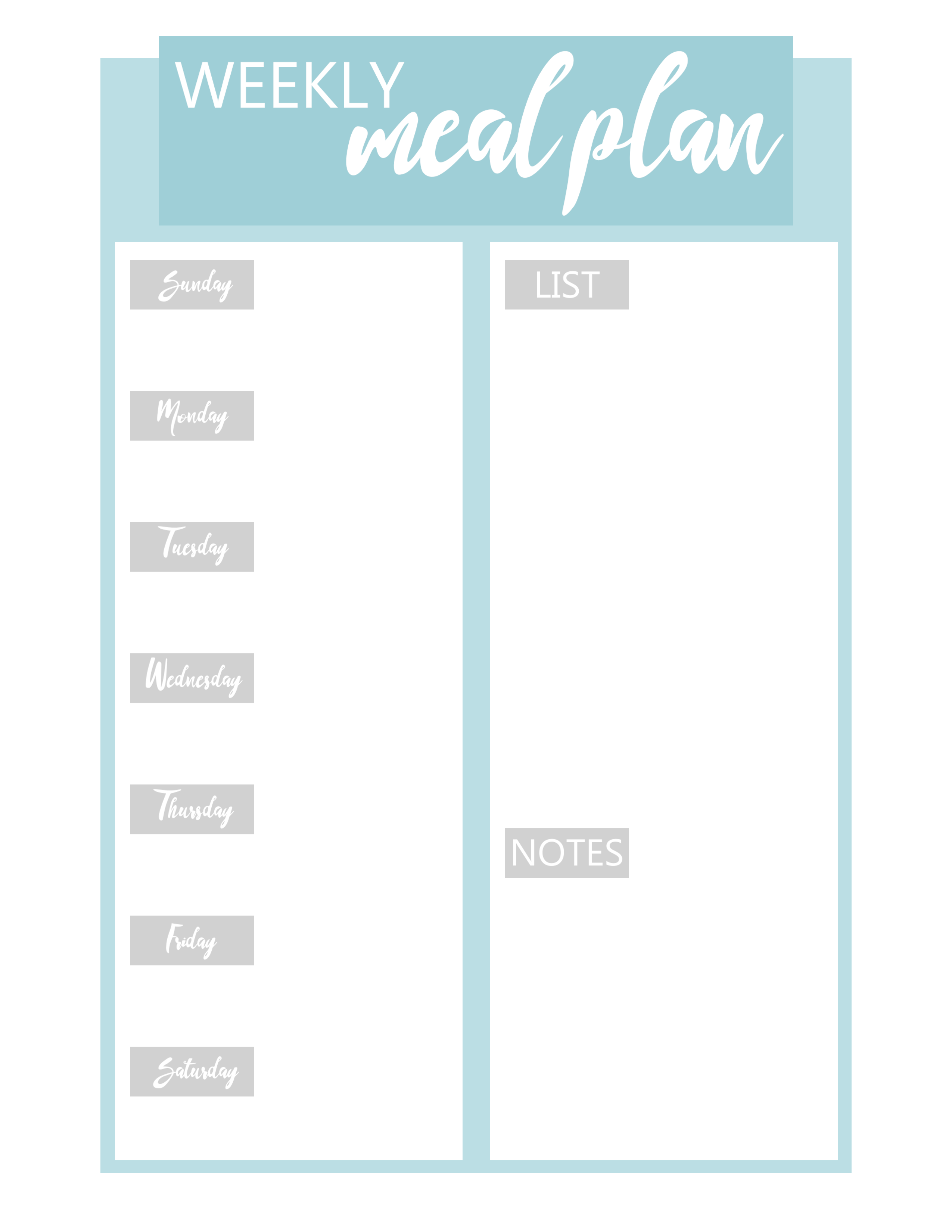 Printable Planner Pages Bundle A5 and Letter size - Image 6