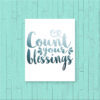 Count your blessings quote printable mockup