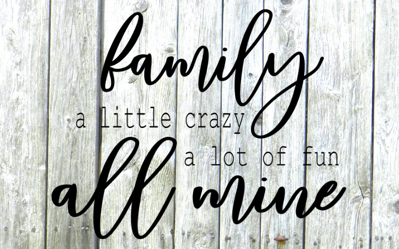 Family Quote SVG Family, a little crazy, a lot of fun, all mine.