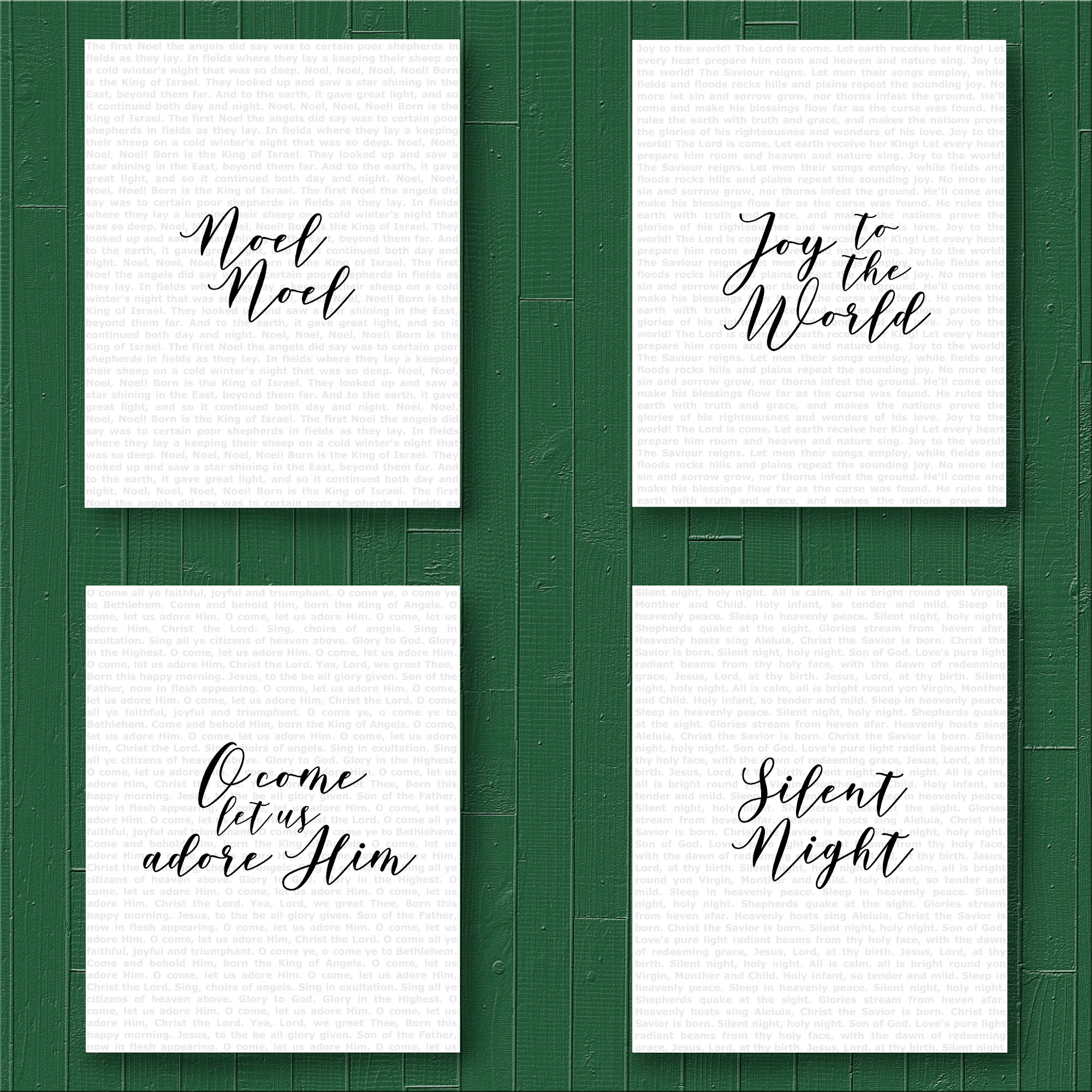 4 Piece Christmas Song Printable Set
