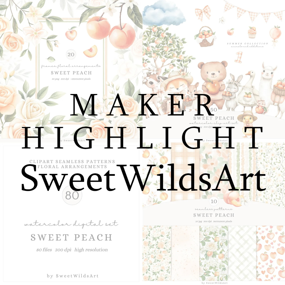 Maker Highlight: SweetWildsArt, sweet watercolor clipart and digital papers
